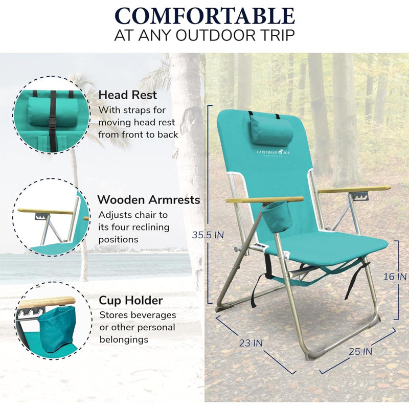 Janalee Folding Camping Chair, Green