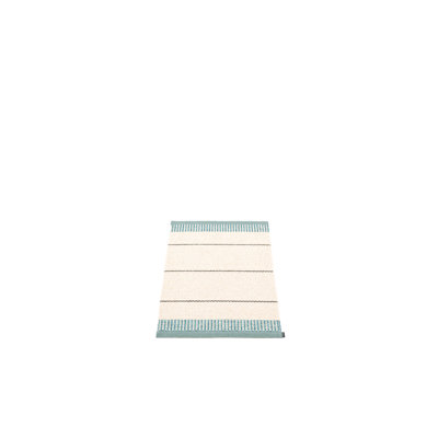 Belle Striped Area Rug in Ivory/Blue