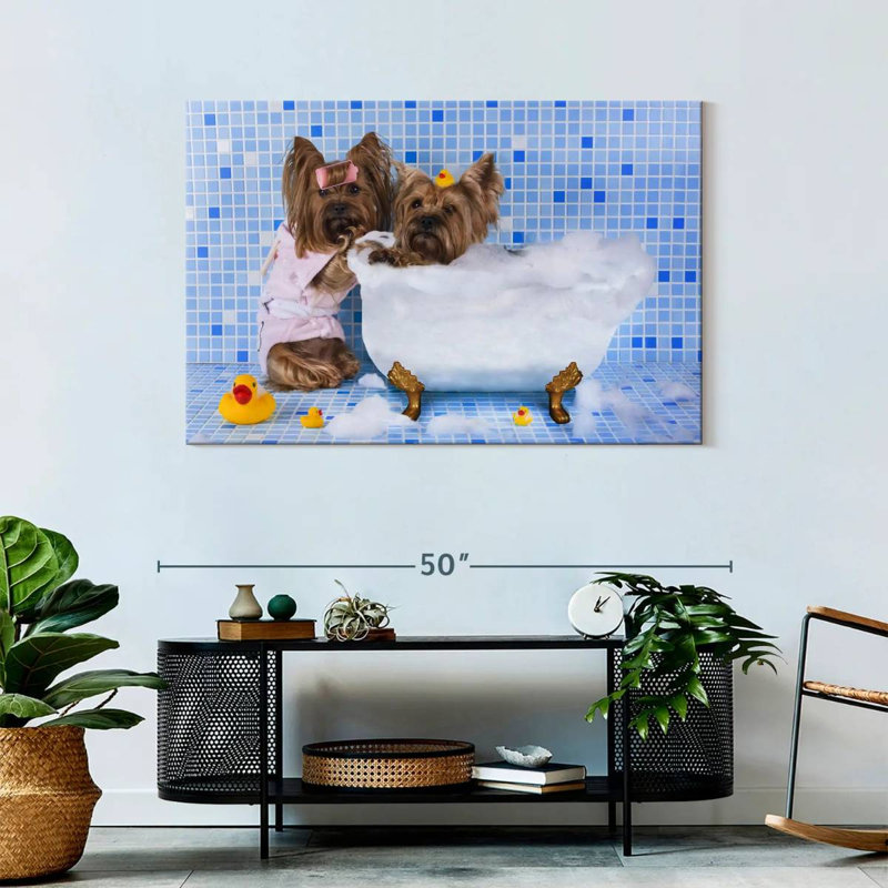 Bubble Bath Dogs, 30" H x 45" W