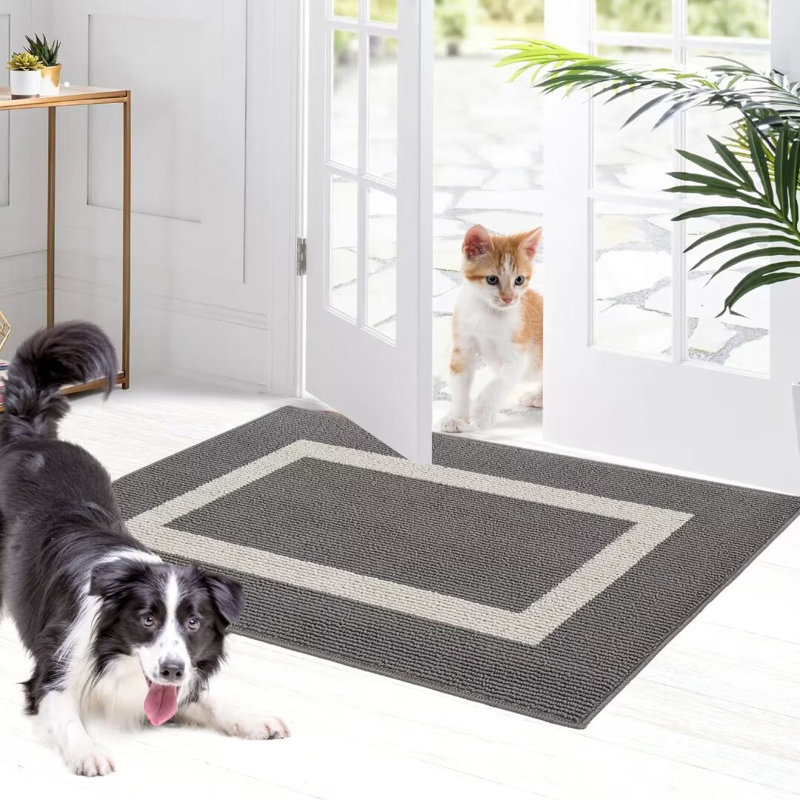 Tapis d'entrée antidérapant antidérapant Mccabe, Gris, L 24 po x L 36 po, Individuel