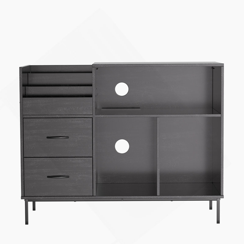 Armoire polyvalente blanche et bleue avec cinq tablettes pour un rangement organisé et une esthétique moderne