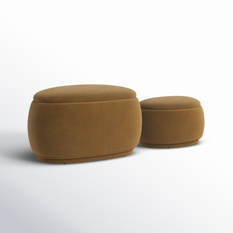 Repose-pieds avec rangement Hoya , Soren Ochre Performance Velvet