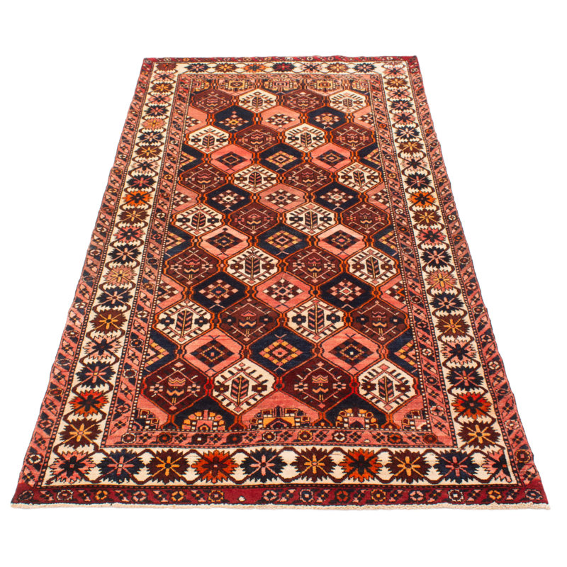 Tapis brun Kayseri unique fait à la main de conception unique 5 pi 1 po x 9 pi 8 po