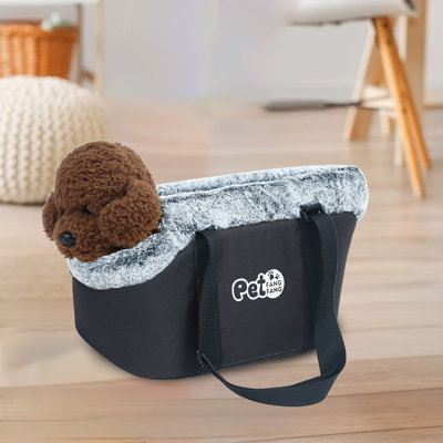 Tapis pour voiture avec sac à main 15 x 7,9 x 9,8 po pour animaux de compagnie jusqu'à 11 lb, noir