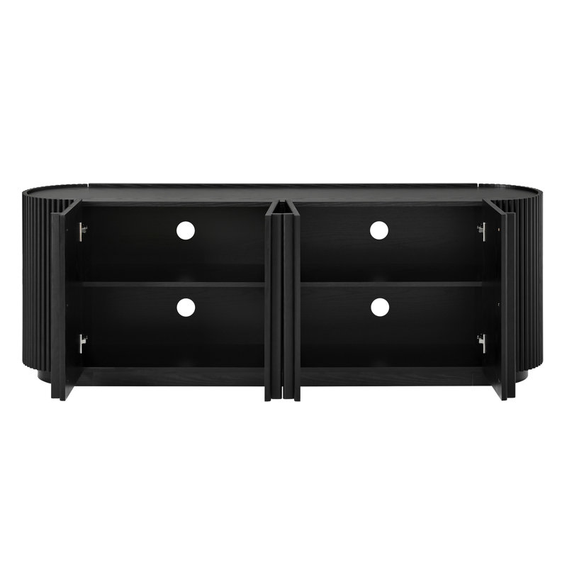 Meuble télé 66,9 po Mid-Century, Noir