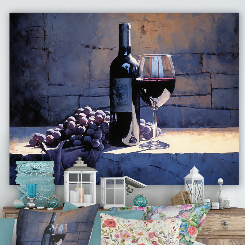 Syrahs Shadow - Wine, reproduction d'art sur toile, Toile tendue, H 12 po x l 20 po x P 1 po