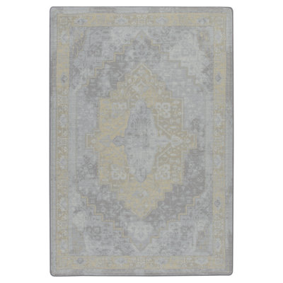 Goutier Saxon Silver Candlelight Oriental Area Rug