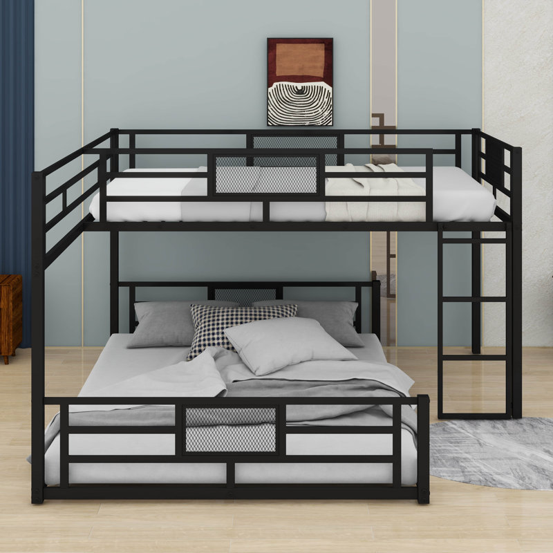 L-Shaped Metal Bunk Bed, Space Saving Metal Bunk Bed Frame For Bedroom