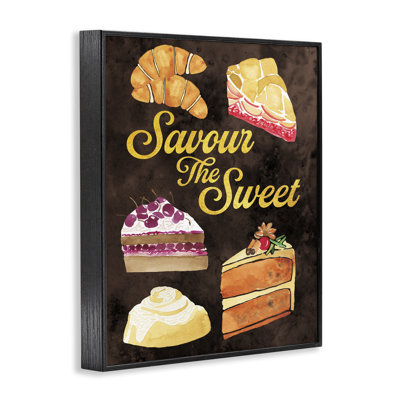 Savour The Sweet Dessert Framed Giclee, design by Hillary Holt