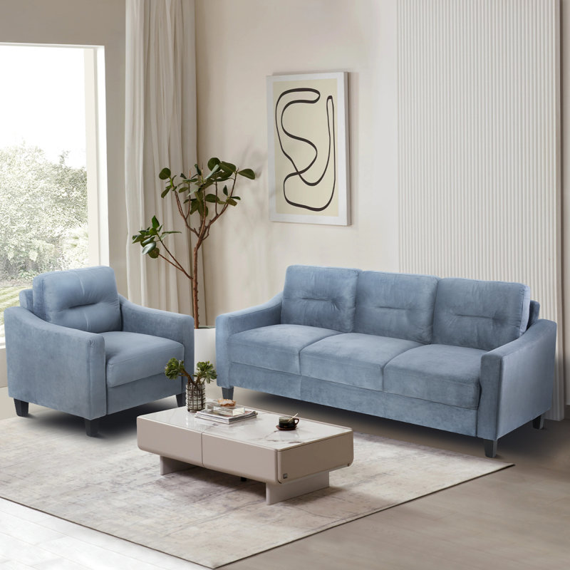 Modern Sofa Couch Comfortable Couches And Sofas For Living Room  Office Small Space, Gray