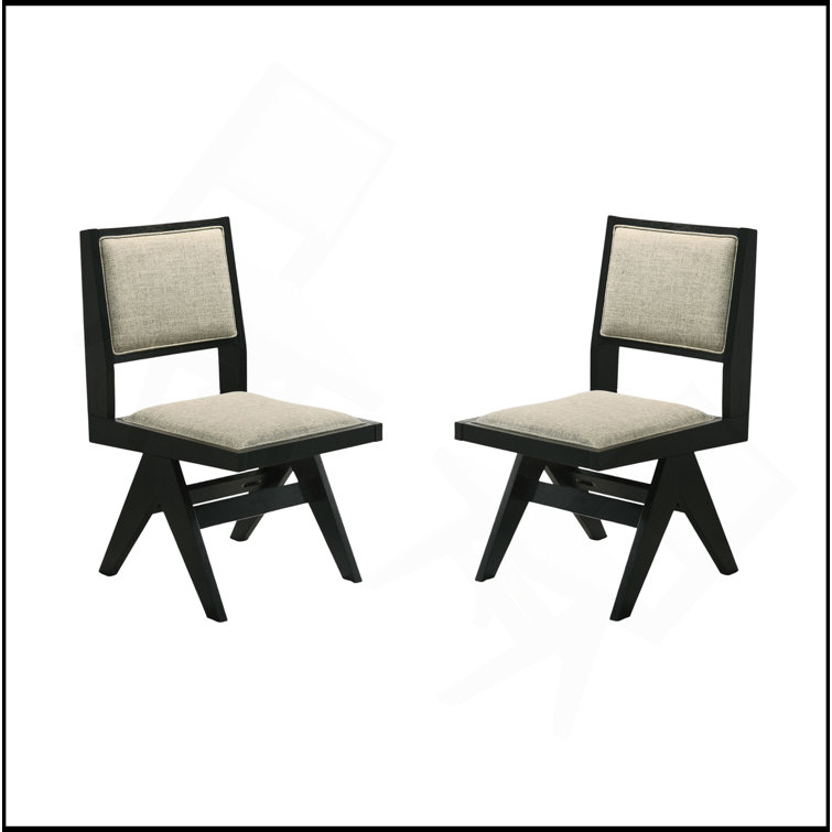 Chaises de salle à manger contemporaines 2 pièces en tissu gris clair avec accoudoirs rembourrés gris