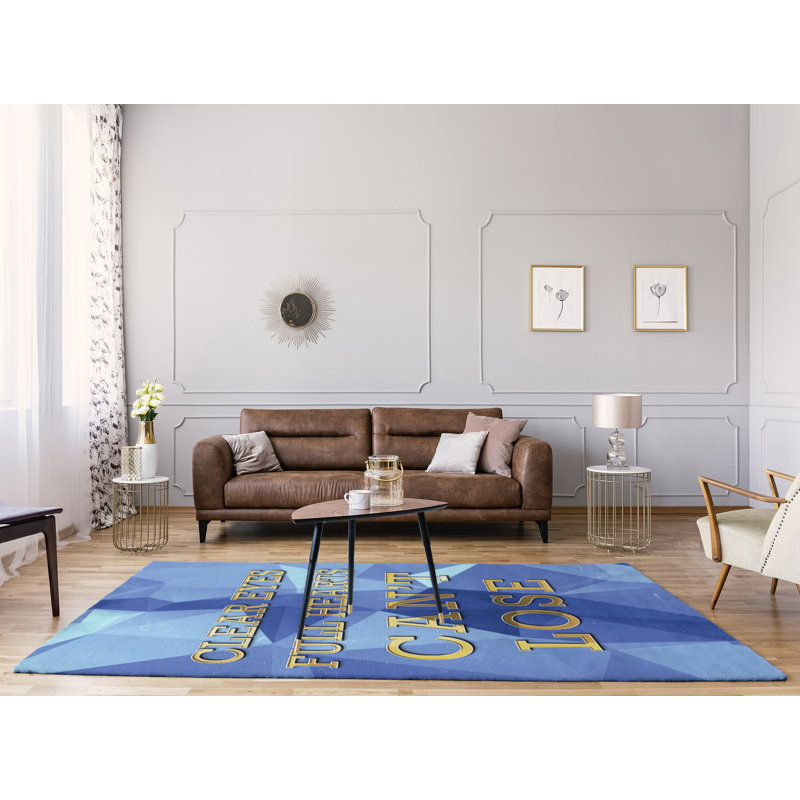 Tapis en chenille de polyester Quotes, Rectangle 5 pi x 7 pi