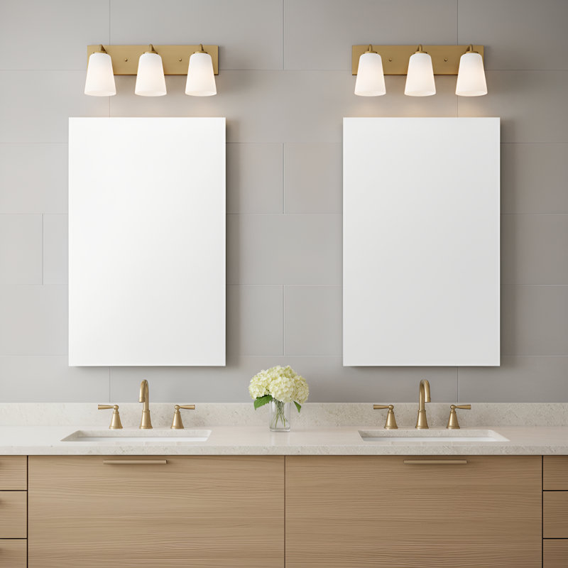Grand meuble-lavabo Miles de génération Lighting , Laiton satiné, Blanc