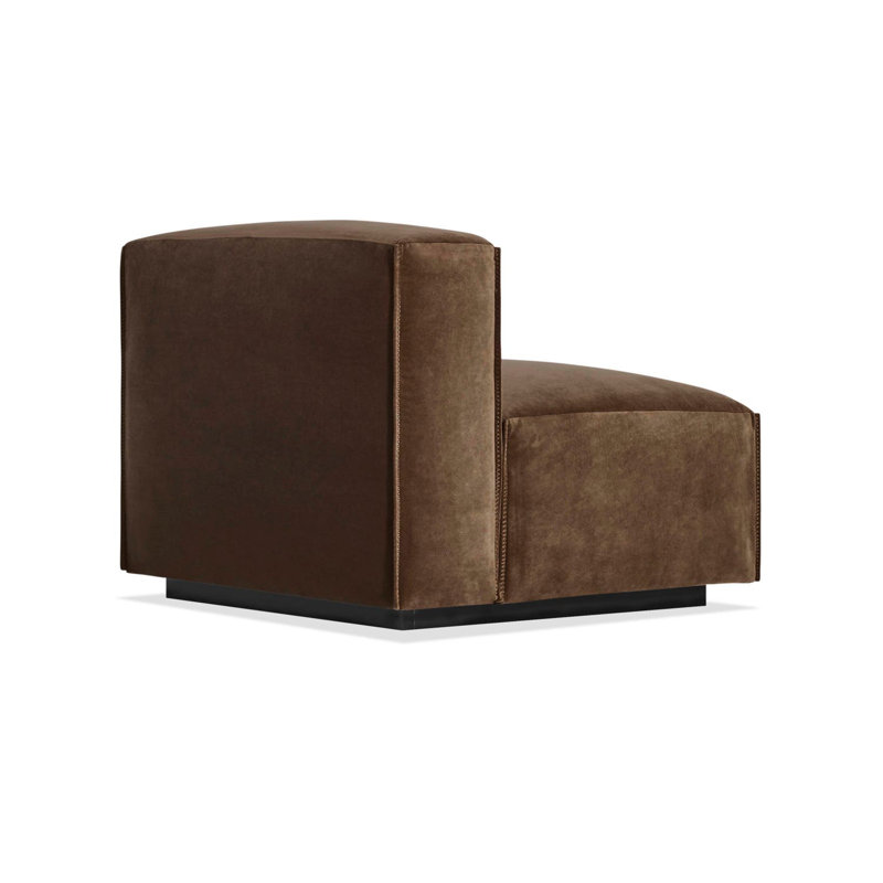 Cleon Slipper Chair, Coffee Velvet Polyester Blend