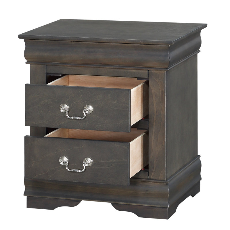 Table de chevet 2 tiroirs Engstrom, Gris foncé