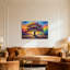 Paysage et nature, arbre coloré, coucher de soleil, peinture d'art-1225918553
