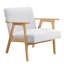 Chaise rembourrée contemporaine en tissu gris avec finition naturelle et capacité de 300 lb.