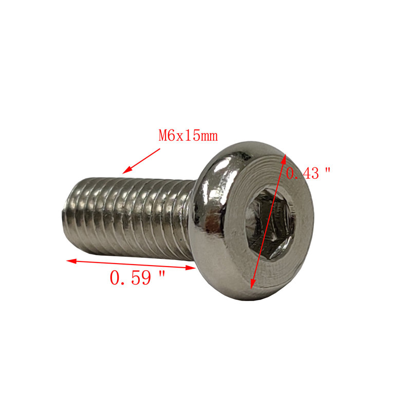 FixtureDisplays® Button Head Socket Cap Screws M6x15mm Pitch 1.00 20PK 15147-20PK, M6x15mm
