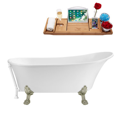 66.9'' x 31.5'' Soaking Acrylic Bathtub
