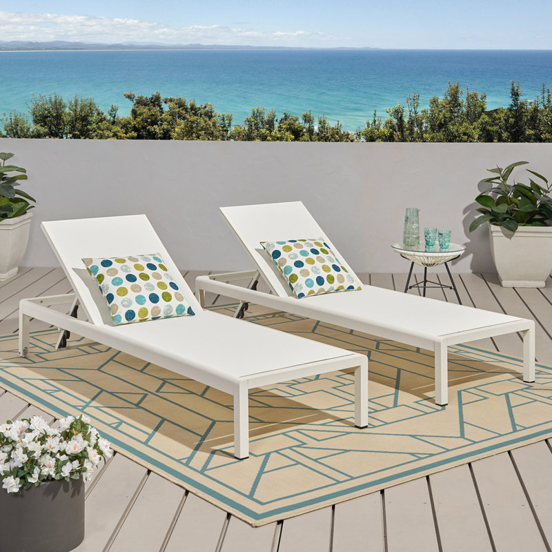 Cadre en aluminium CHAISE LUNGE, 2, Blanc