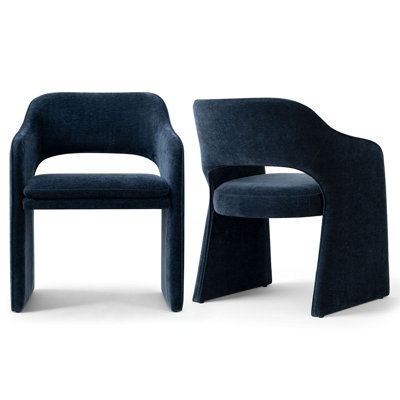 Upholstered Chenille Dining Armchair