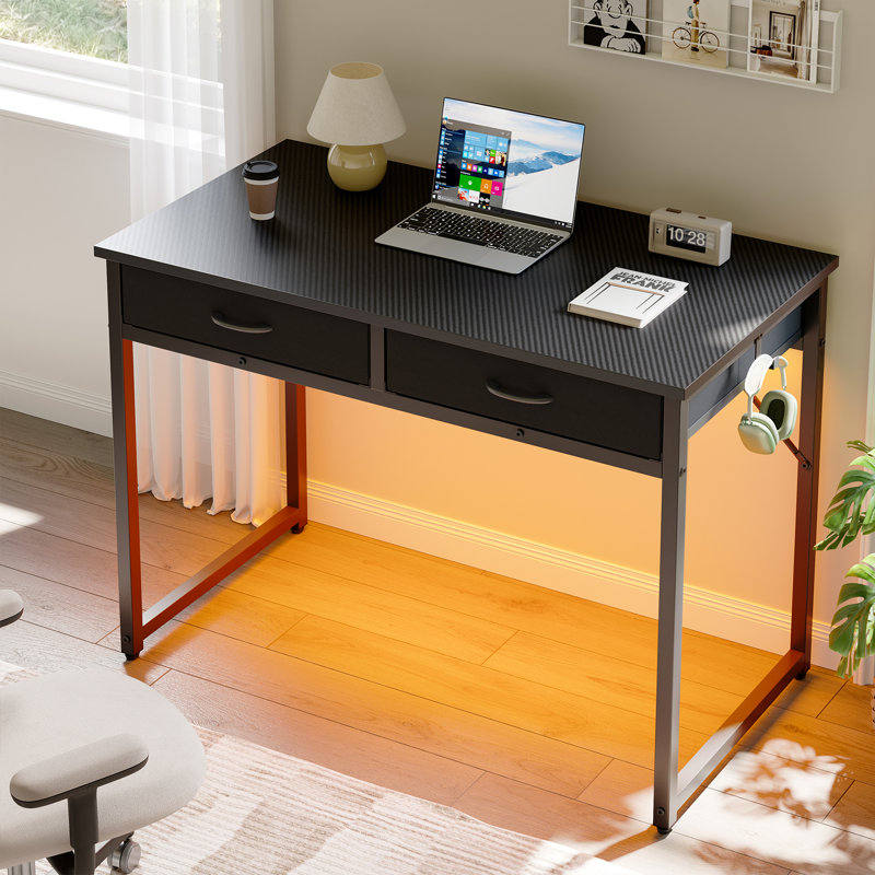 Metal Base Computer Desk, Black