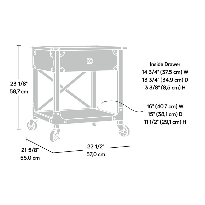 Table d'appoint, finition brune
