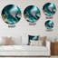 «Abstract Geode Turquoise II», art mural rond en marbre abstrait sur métal-1685382876