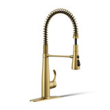 Kohler Simplice Single Handle Semi-Professional Pre-Rinse Kitchen Sink Faucet with Three-Function Pull Down Sprayer