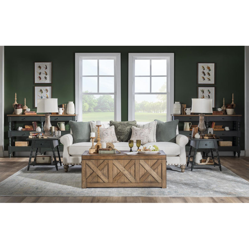 Table de bout avec tiroir et tablette Country Market, Vert
