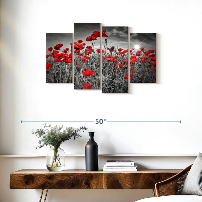 Harnek Red Poppies Pop, H 22 po x l 36 po