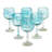 Aqua Wine Glasses Recycled Hand Blown