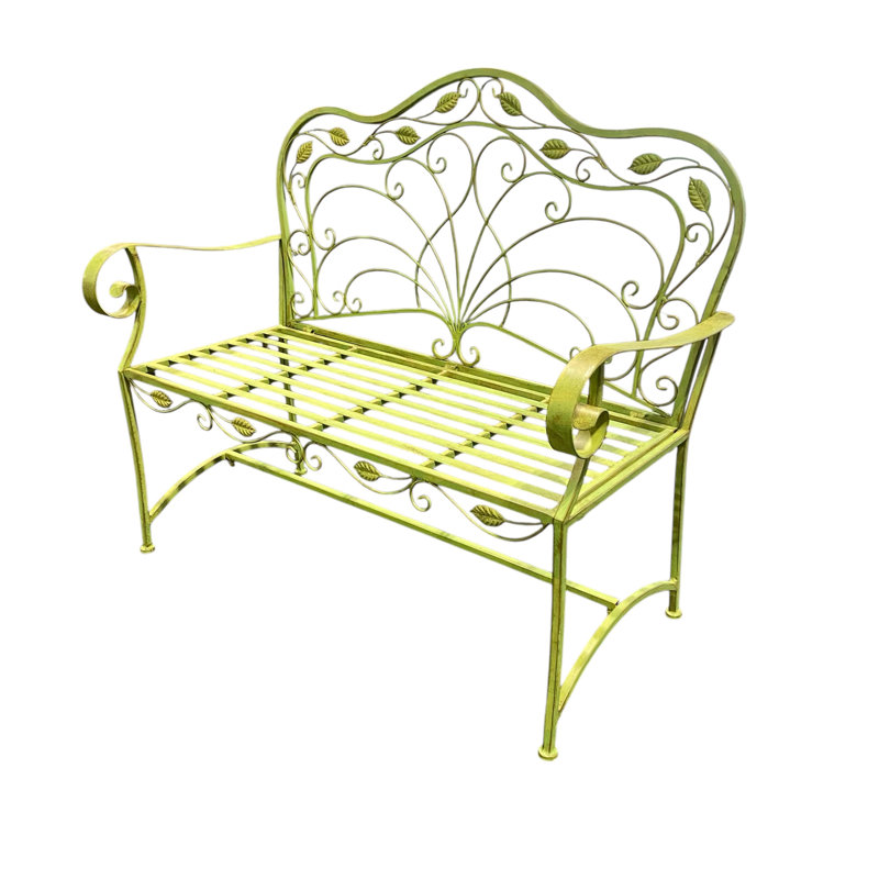 Metal Garden Bench, Green