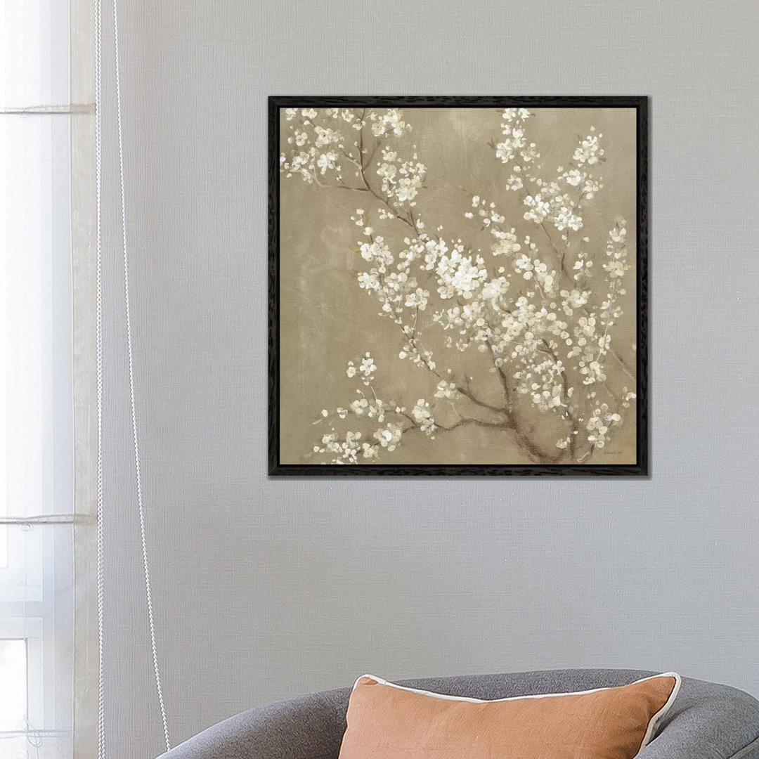 White Cherry Blossoms II von Danhui Nai - Floater Frame Gallery-Wrapped Canvas Giclée on Canvas