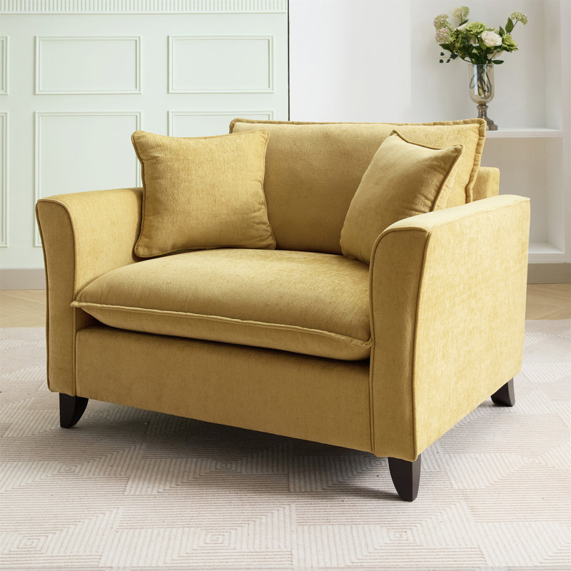 Fauteuil surdimensionné de 46,3 po, Chenille jaune