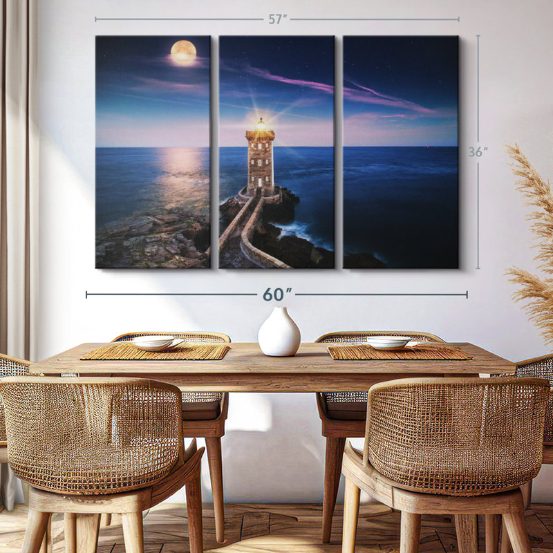 "Plage du phare" sur, H 36 po x l 57 po