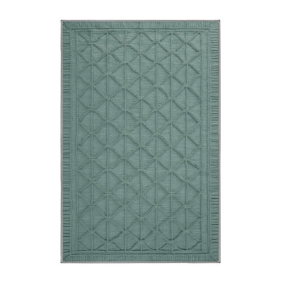 Machine Washable Trellis Grey Area Rug