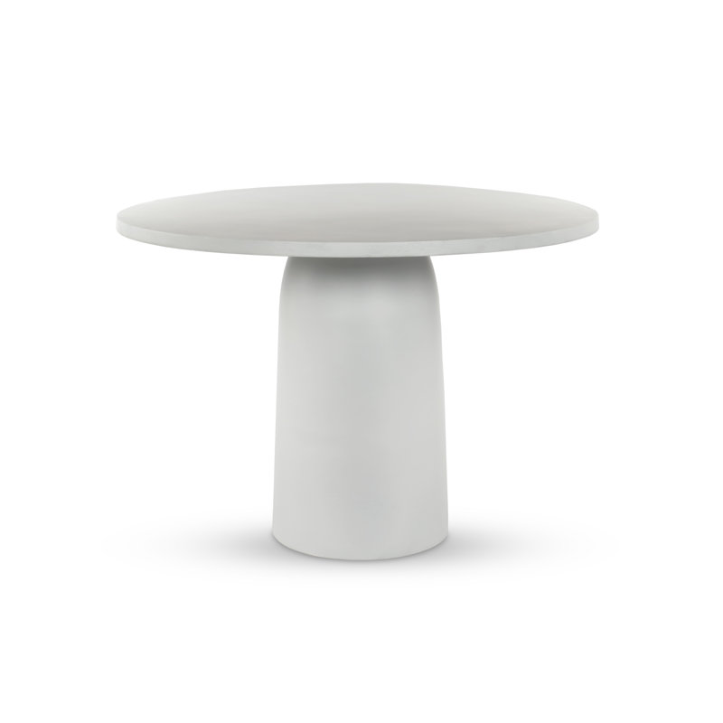 Basil Outdoor Round Dining Table, Matte White