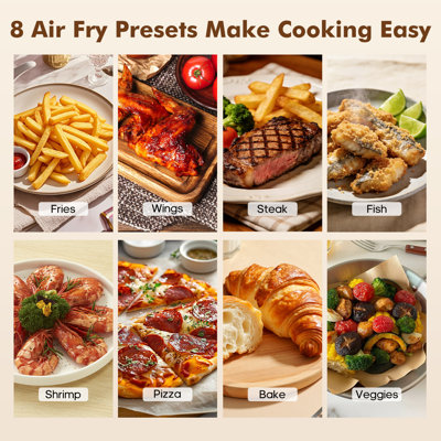 6.3 Quart Digital Air Fryer with Viewing Window & 304 Stainless Steel Coating, Compact Size