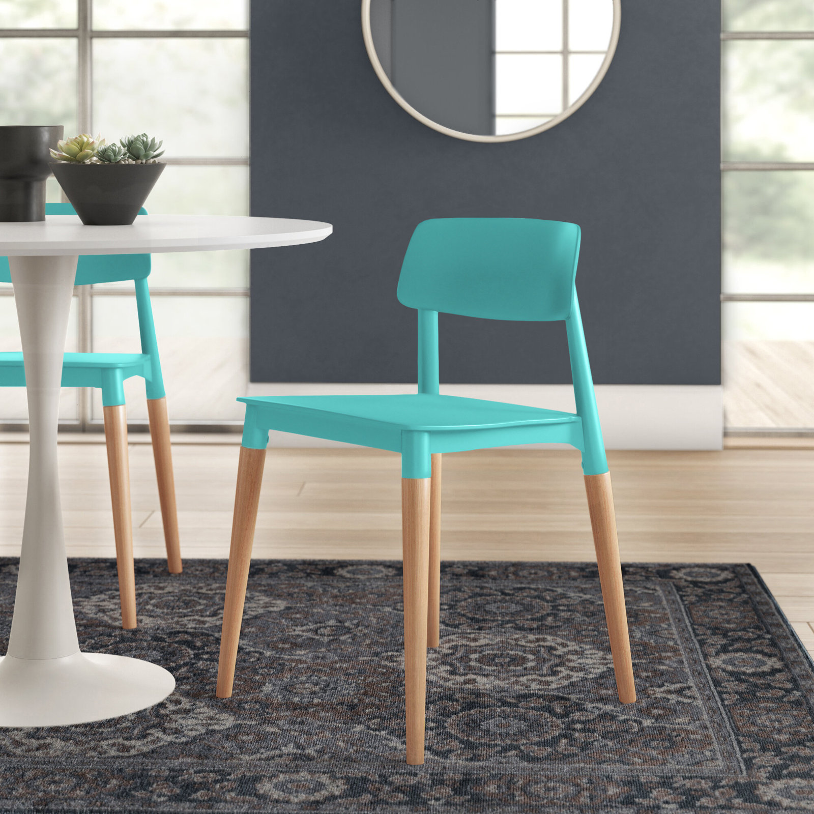 Jago Side Chair, Turquoise, 1