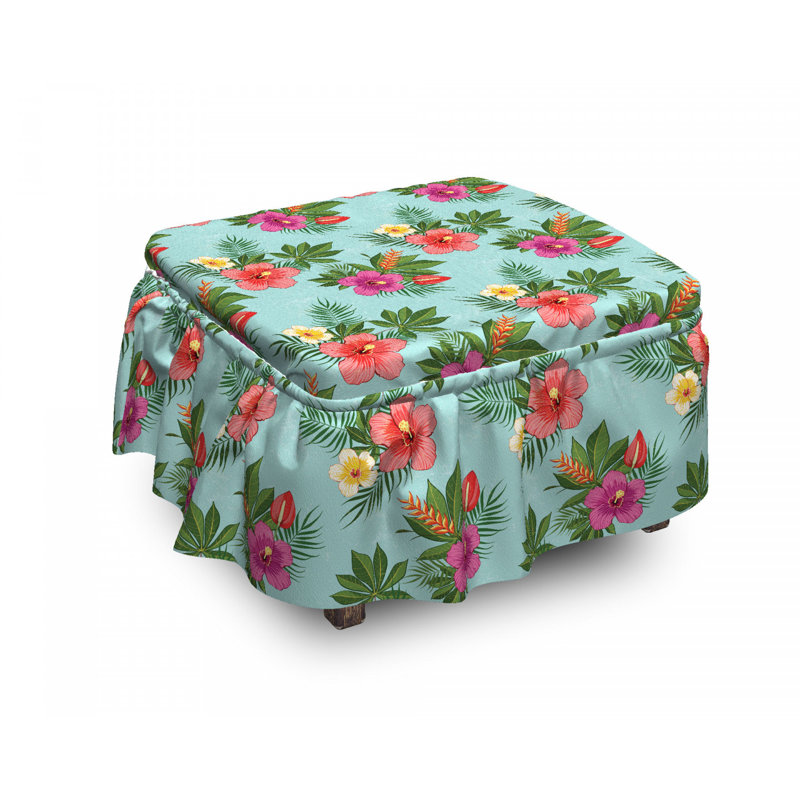 Housse pour repose-pieds hibiscuses fleuri