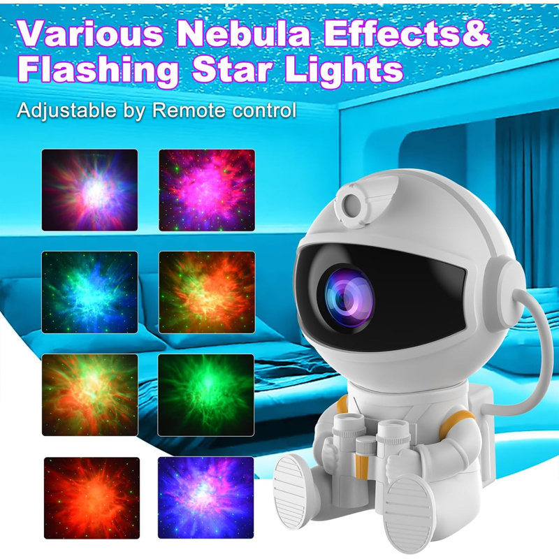 Projecteur veilleuse galaxie astronaute pour chambre à coucher - Projecteur d'étoiles au plafond avec télécommande et minuterie, lampe étoilée DEL améliorée pour la décoration de chambre d'enfants (garçons et filles), cadeau de Noël ou d'anniversaire unique