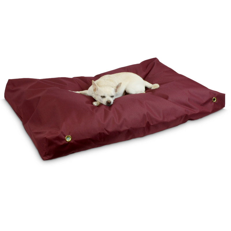 Small Brown Waterproof Outdoor Rectangle Dog Bed