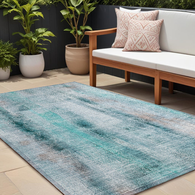 Tapis intérieur antidérapant lavable sarcelle 9 pi x 12 pi sarcelle