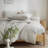 LIFETOWN Striped Duvet Cover Set,3 Pcs Breathable Durable 100% Washed Cotton Comforter Cover for All Seasons, Chic Linen Like Textured Bedding Set.-114652716-114652715