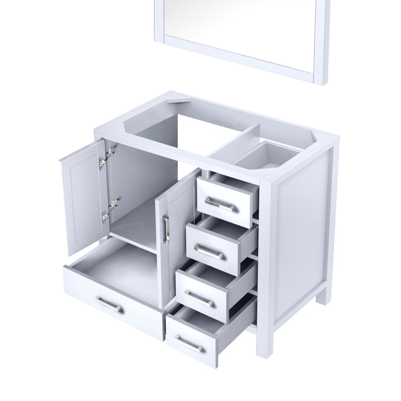 White Bath Vanity 36 In. W X 22 In. D, Left Offset, White