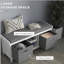 Banc à chaussures avec coussin, banc de rangement pour hall d'entrée avec siège rembourré, 2 tiroirs et tablette réglable