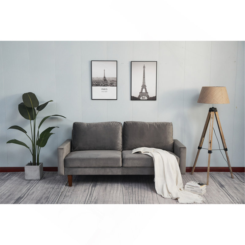 Canapé confortable et durable rembourré de mousse haute densité avec tissu en microfibre douce et structure en bois massif