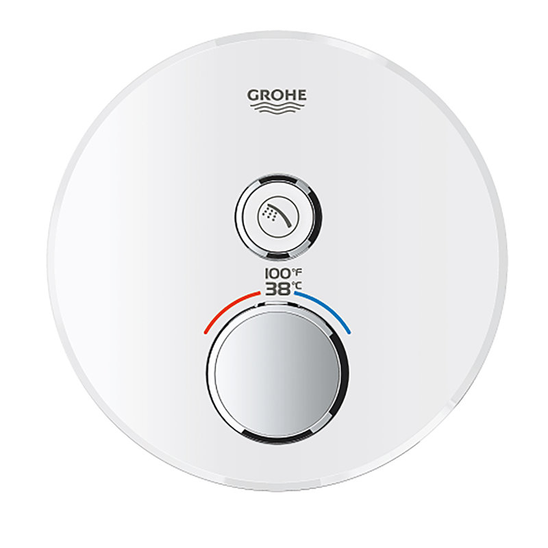 Ensemble de garniture de robinet de douche thermostatique GROHE Grohtherm SmartControl, Blanc lune