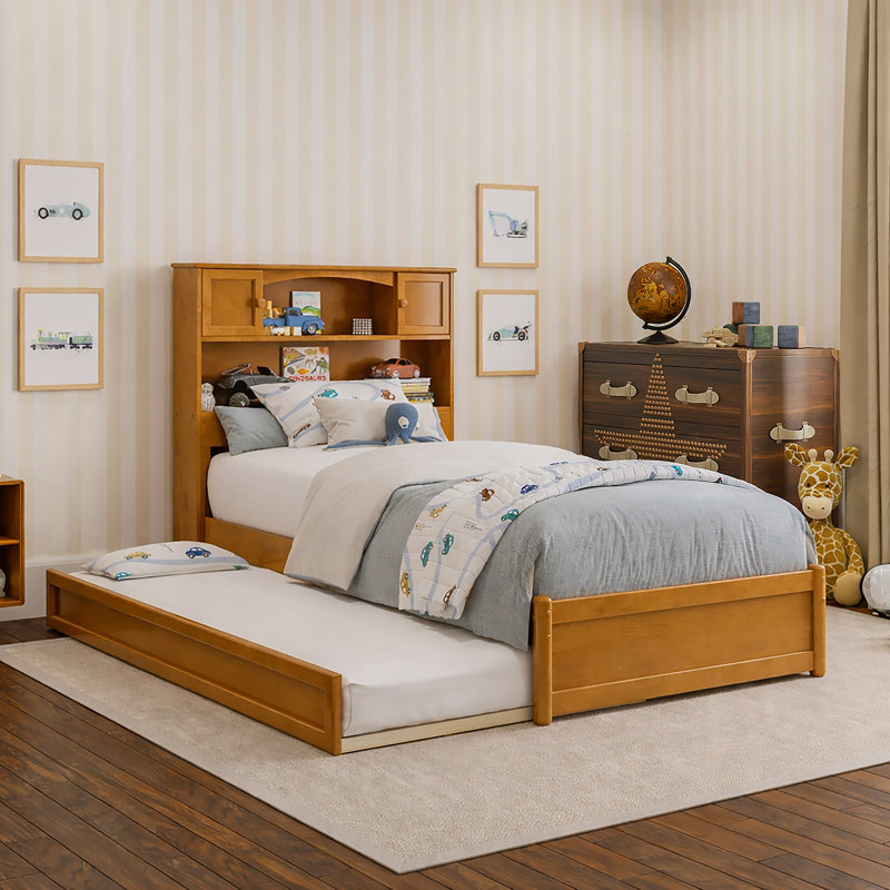 Lit plateforme avec lit gigogne Denver, Twin, Light Toffee